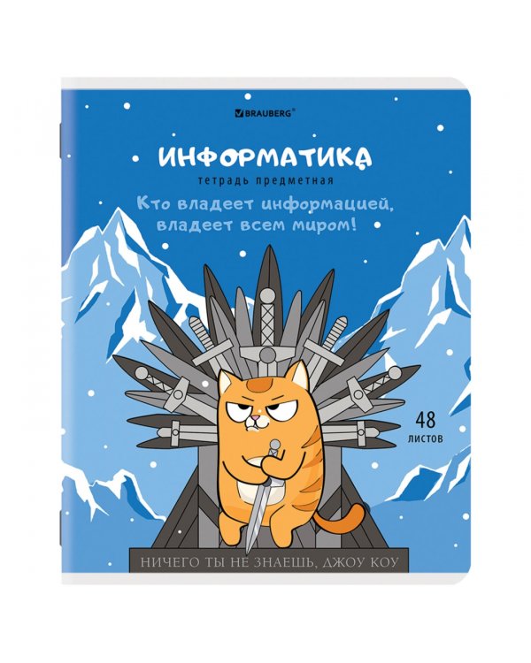Комплект предметных тетрадей Кот-энтузиаст, 48 листов, клетка, линия, 12 штук