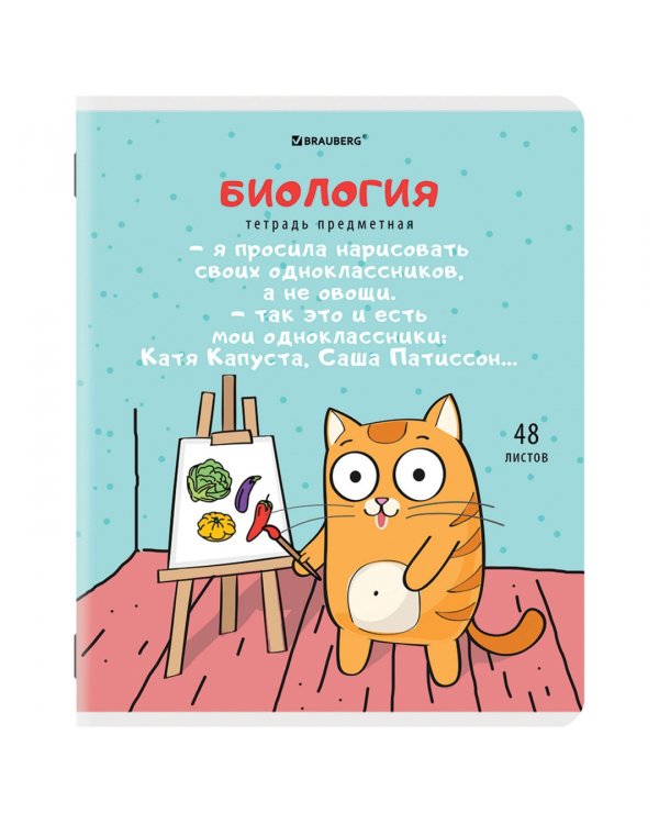 Комплект предметных тетрадей Кот-энтузиаст, 48 листов, клетка, линия, 12 штук