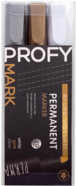 Обложка книги «Набор перманентных маркеров Profymark, 3 штуки»