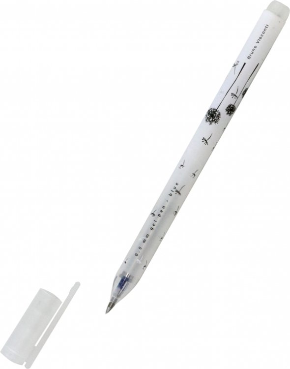 Ручка гелевая UniWrite. Одуванчики, синяя