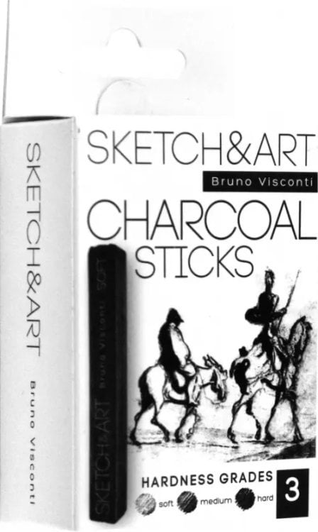 Уголь прессованный Sketch&amp;Art, черный, 3 штуки