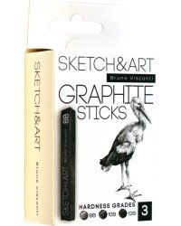 Графит прессованный Sketch&amp;Art, черный, 3 штуки