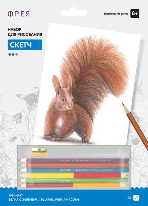 Набор для рисования. Скетч. Белка с желудем Набор для рисования. Скетч. Белка с желудем