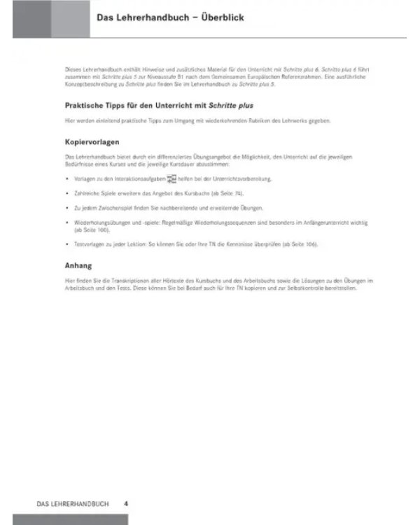 Schritte plus 6. Lehrerhandbuch. Deutsch als Fremdsprache
