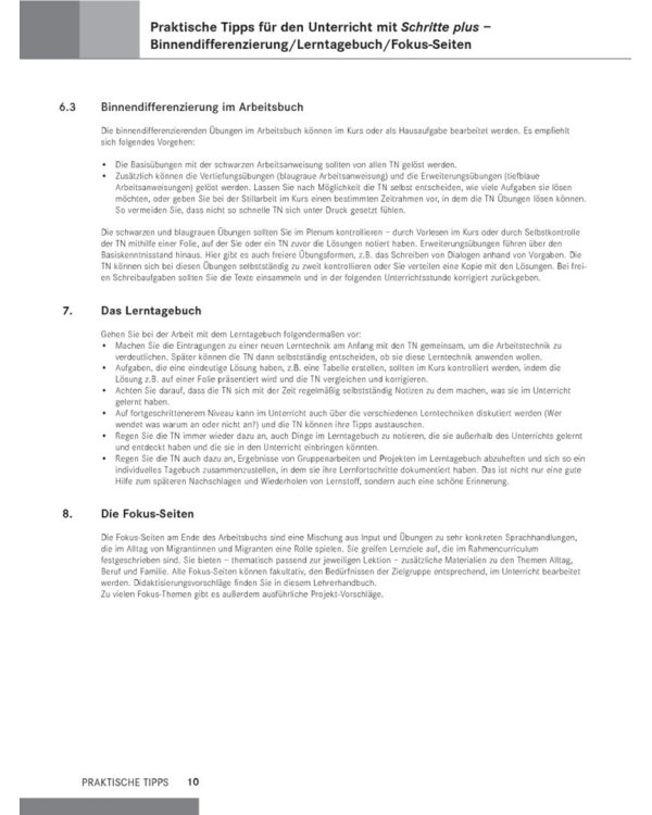 Schritte plus 6. Lehrerhandbuch. Deutsch als Fremdsprache