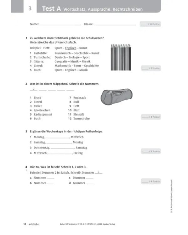 Dabei! A1. Testtrainer mit Audio-CD. Deutsch für Jugendliche. Deutsch als Fremdsprache
