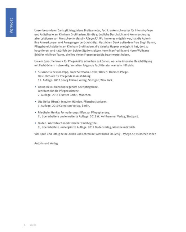 Menschen im Beruf - Pflege A2. Kursbuch mit Audios online. Deutsch als Fremdsprache