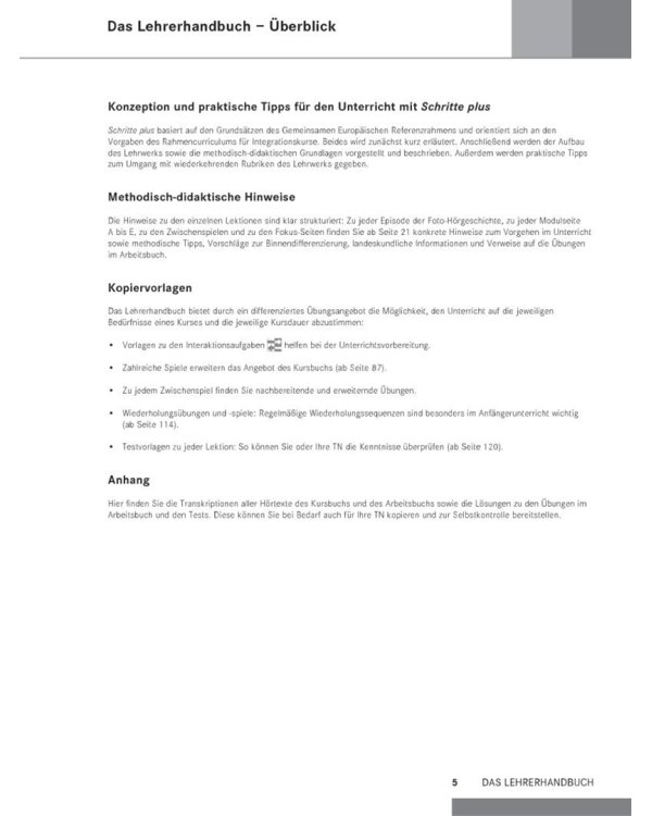 Schritte plus 5. Lehrerhandbuch. Deutsch als Fremdsprache