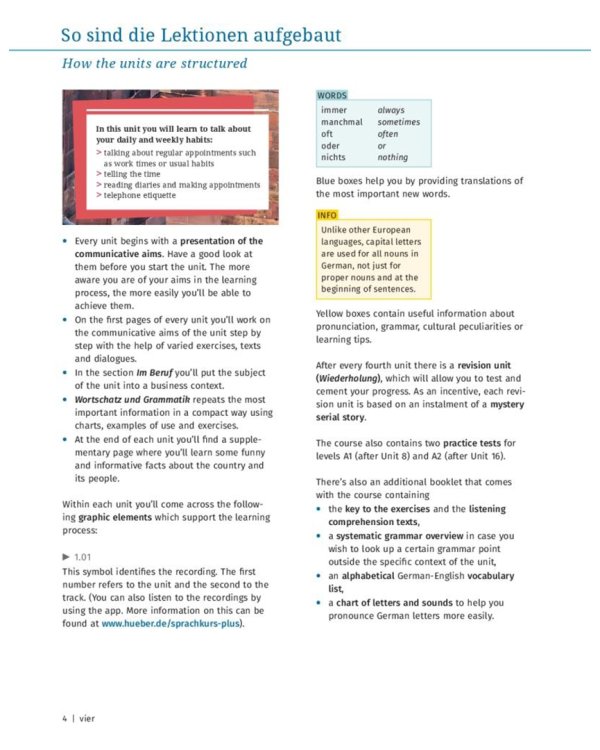 Hueber Sprachkurs Plus Deutsch A1-A2.Buch mit Begleitbuch, Online-Übungen, MP3-Download und App