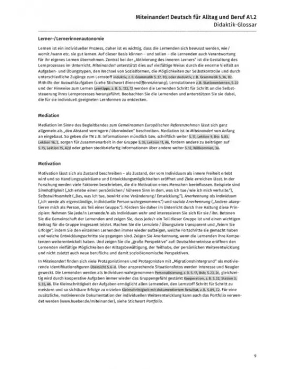Miteinander! Deutsch für Alltag und Beruf A1.2. Lehrerhandbuch. Deutsch als Zweitsprache