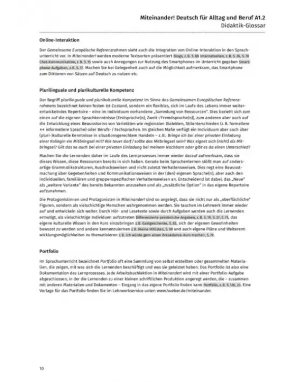 Miteinander! Deutsch für Alltag und Beruf A1.2. Lehrerhandbuch. Deutsch als Zweitsprache