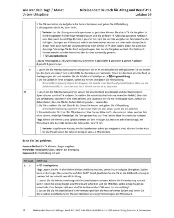 Miteinander! Deutsch für Alltag und Beruf A1.2. Lehrerhandbuch. Deutsch als Zweitsprache