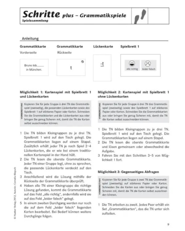 Schritte plus 3+4. Spielesammlung zu Band 3 und 4. Deutsch als Fremdsprache