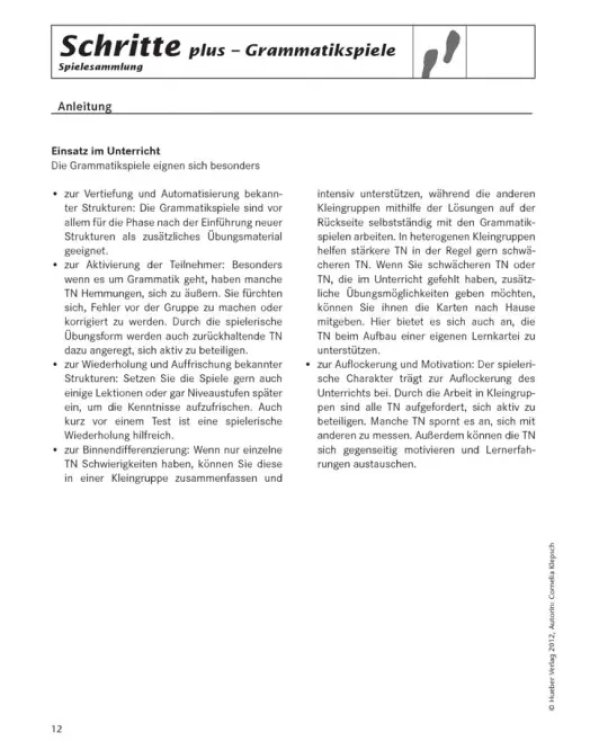 Schritte plus 3+4. Spielesammlung zu Band 3 und 4. Deutsch als Fremdsprache