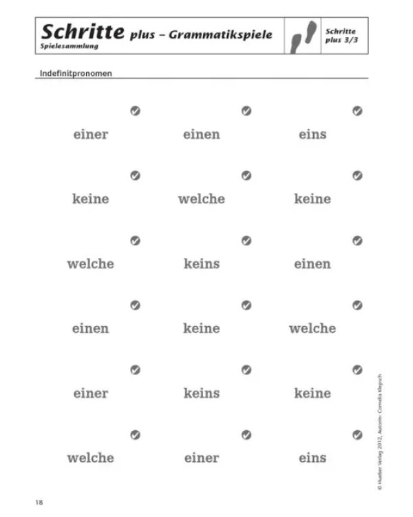 Schritte plus 3+4. Spielesammlung zu Band 3 und 4. Deutsch als Fremdsprache