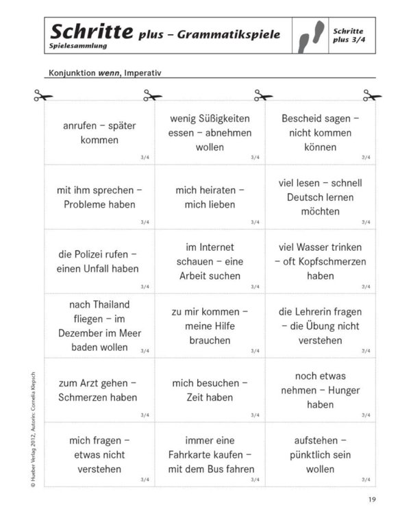 Schritte plus 3+4. Spielesammlung zu Band 3 und 4. Deutsch als Fremdsprache