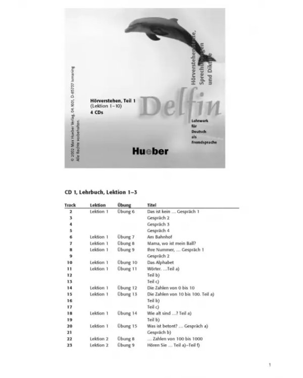 Delfin. 4 Audio-CDs, Hörverstehen, Teil 1 Lekt. 1–10. Lehrwerk für Deutsch als Fremdsprache. Deutsch
