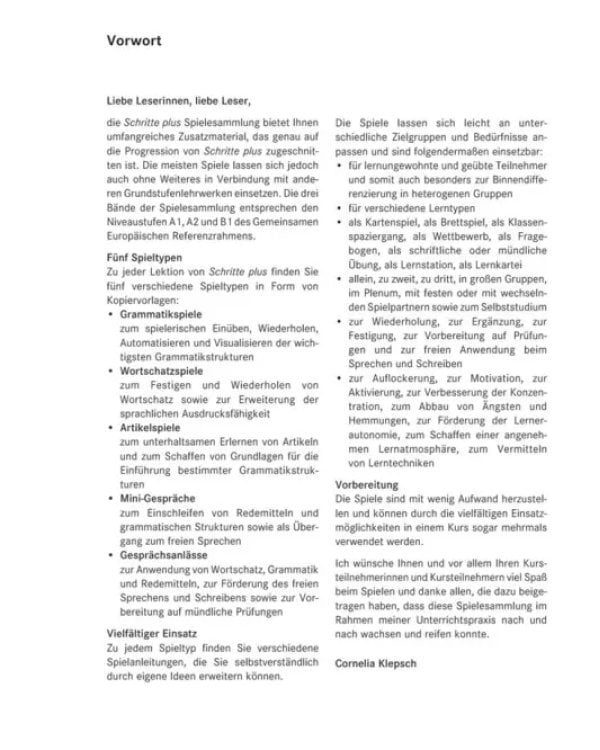 Schritte plus 5+6. Spielesammlung zu Band 5 und 6. Deutsch als Fremdsprache