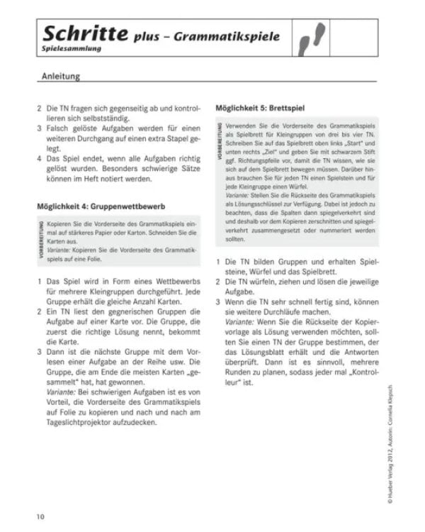 Schritte plus 5+6. Spielesammlung zu Band 5 und 6. Deutsch als Fremdsprache