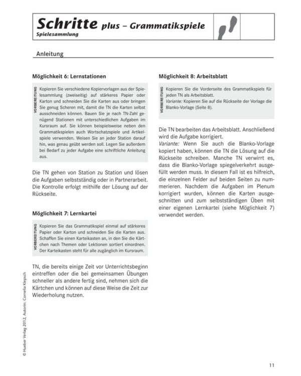 Schritte plus 5+6. Spielesammlung zu Band 5 und 6. Deutsch als Fremdsprache