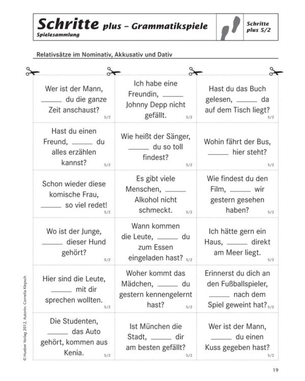 Schritte plus 5+6. Spielesammlung zu Band 5 und 6. Deutsch als Fremdsprache