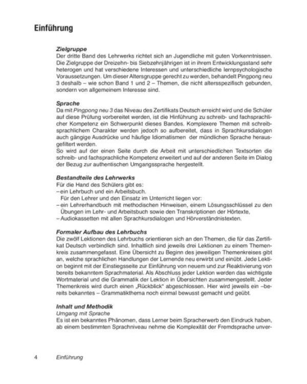Pingpong Neu 3. Lehrerhandbuch. Deutsch als Fremdsprache