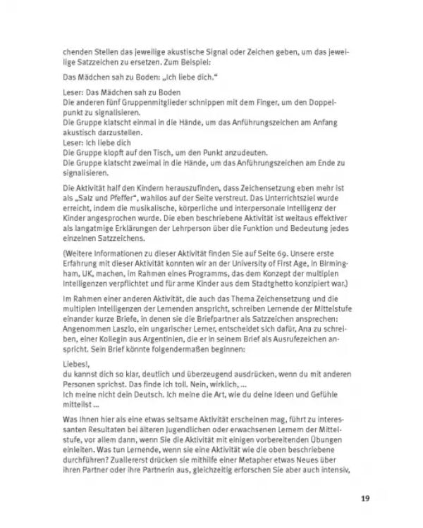Multiple Intelligenzen im DaF-Unterricht. Aktivitäten für die Sekundarstufe