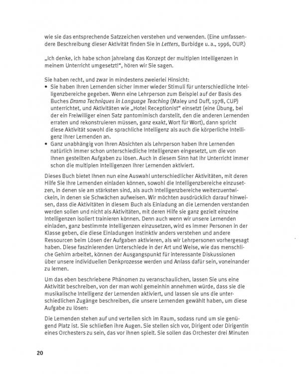 Multiple Intelligenzen im DaF-Unterricht. Aktivitäten für die Sekundarstufe
