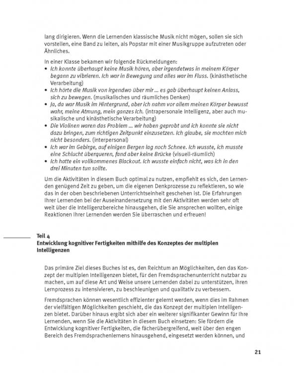 Multiple Intelligenzen im DaF-Unterricht. Aktivitäten für die Sekundarstufe