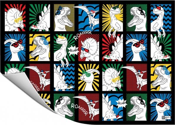 Доски для уроков труда Пленка цветная для уроков труда Дино-комикс, 50х70