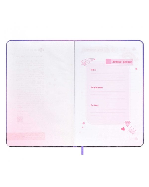 Дневничок для девочек. Чёрный котик, 96 листов, А6+