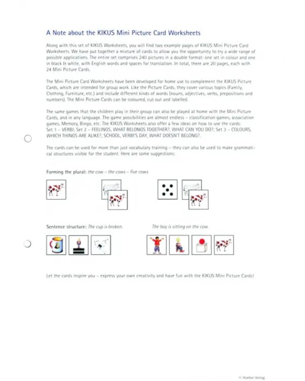 Kikus English. Worksheet Set 1. Language Learning for Children. English as a foreign language