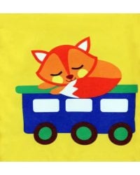 Мягкая книжка-бортик на кроватку Паровозик, с шуршалкой