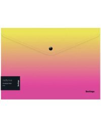 Папка-конверт на кнопке Radiance. Желтый/розовый градиент, А4