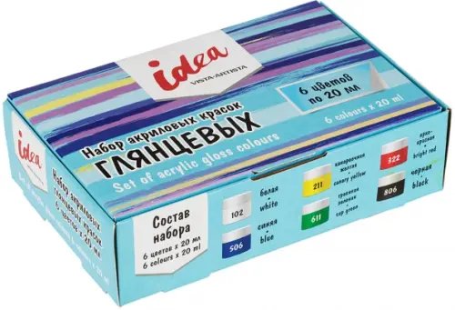 Набор красок акриловых Idea, 6 цветов