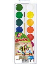 Акварель Zoo, 16 цветов, с кистью