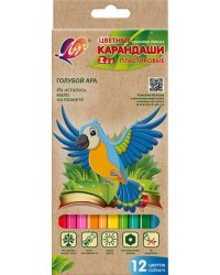 Карандаши цветные Zoo, пластиковые, 12 цветов