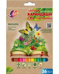 Карандаши цветные Zoo, пластиковые, 36 цветов