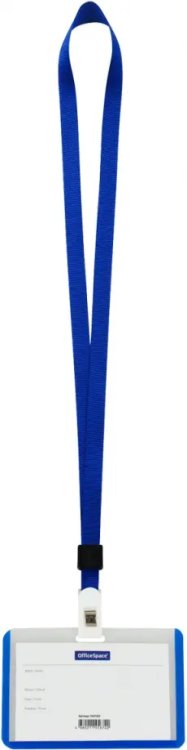 Бейдж горизонтальный с клипсой на ленте, 55*90 Бейдж горизонтальный с клипсой на ленте, 55*90