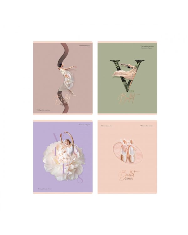 Тетрадь Ballet, 96 листов, линия, в ассортименте