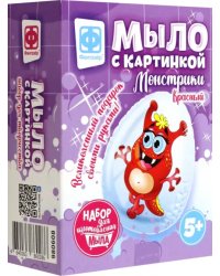 Мыло с картинкой Монстрики. Красный