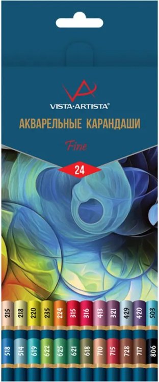 Карандаши акварельные Fine, 24 цвета