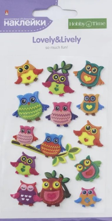 Наклейки объемные Зверюшки, в ассортименте