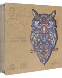 Деревянный пазл с двухслойной крышкой Сова, 260 деталей