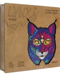 Деревянный пазл с двухслойной крышкой Рысь, 271 деталь