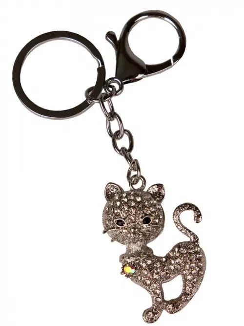 Брелок со стразами Красивая кошка