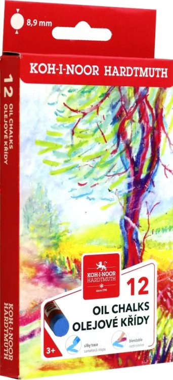 Уголь художественный. Пастель Пастель масляная, 12 цветов