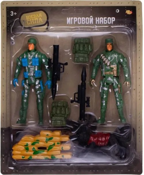 Игровой набор Боевая сила. Два солдата со служебной собакой, экипировкой и оружием