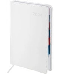 Ежедневник датированный 2024 White, А5, 168 листов, белый