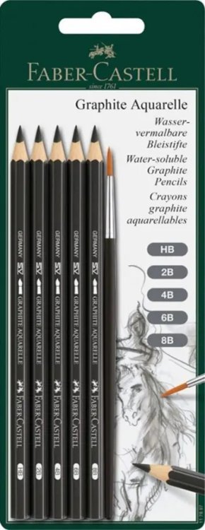 Набор чернографитных акваверльных карандашей Graphite Aquarelle, 6 штук